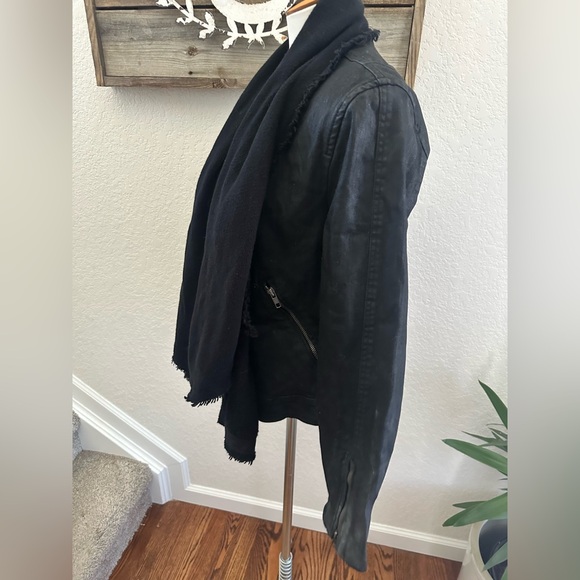 Free People Drape Front Coated Jacket Black ladies size 12 - Picture 3 of 13